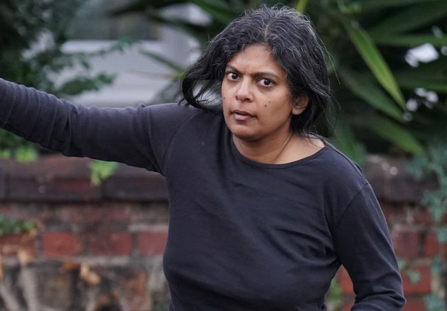 Labour MP Rupa Huq outside her home in London after she was suspended by the party on Tuesday for describing Chancellor of the Exchequer Kwasi Kwarteng as 