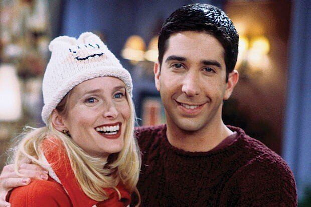 Jane Sibbett as Carol Willick-Bunch with David Schwimmer as Ross Geller