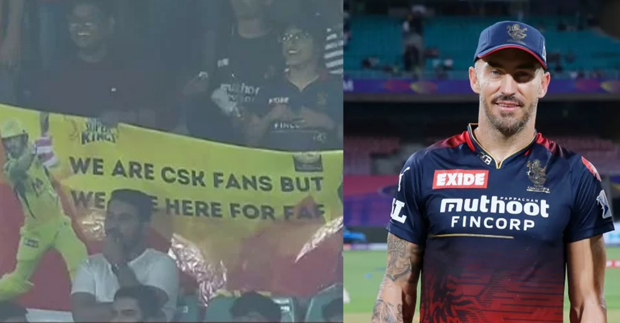 CSK fans cheer RCB skipper Faf du Plessis