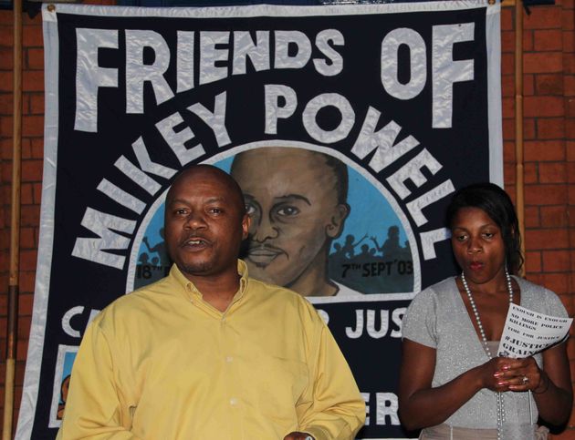 Mikey's cousin Tippa Naphtali and sister Sieta Lambrias speaking at a memorial event