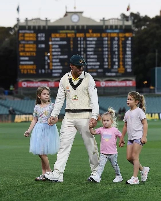 David Warner with his kids