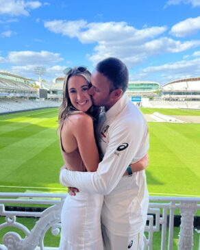 Usman Khawaja with his wife Rachel