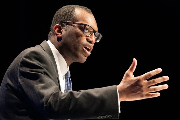 Chancellor of the Exchequer, Kwasi Kwarteng delivers his keynote speech to party members at the annual Conservative Party conference in Birmingham.