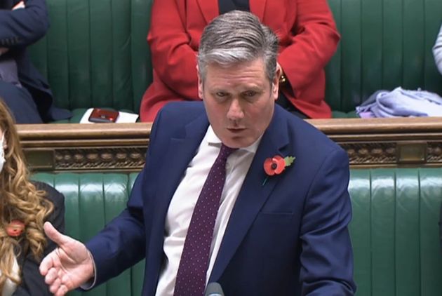 Labour party leader Sir Keir Starmer speaks in the House of Commons in London, during a emergency debate relating to standards.