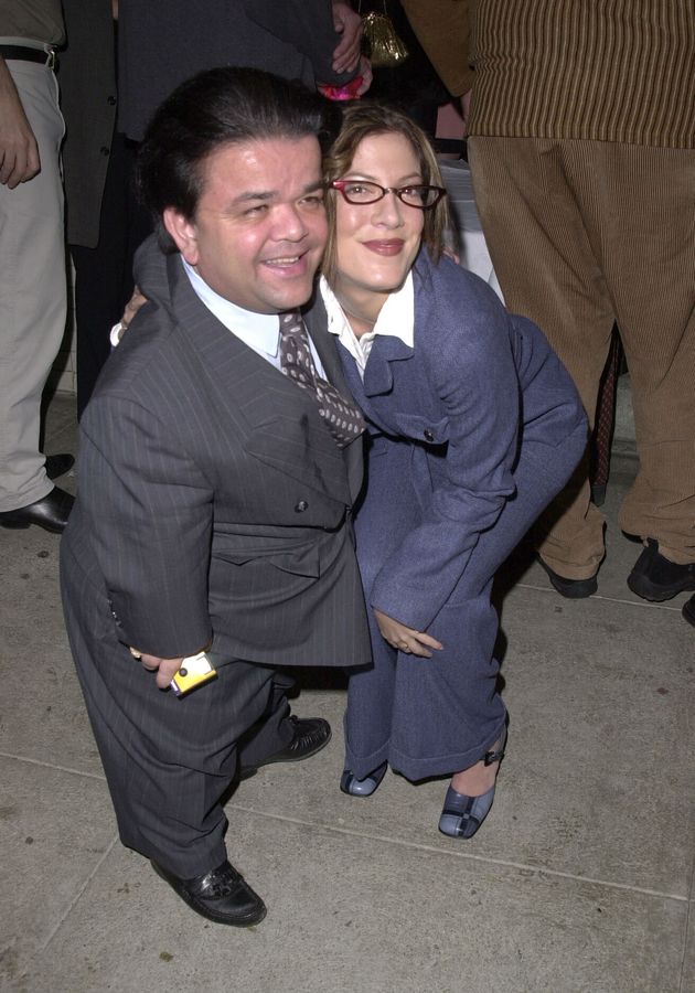 Gary pictured with fellow actor Tori Spelling in December 2000