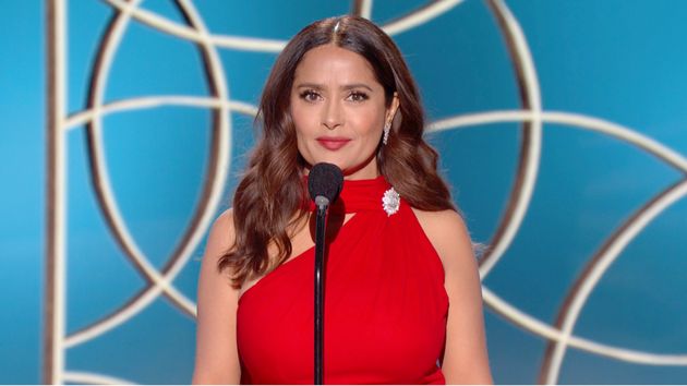 Salma Hayek at the Golden Globes earlier this year