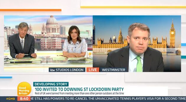 Susanna Reid speaking to Edward Argar live on Good Morning Britain