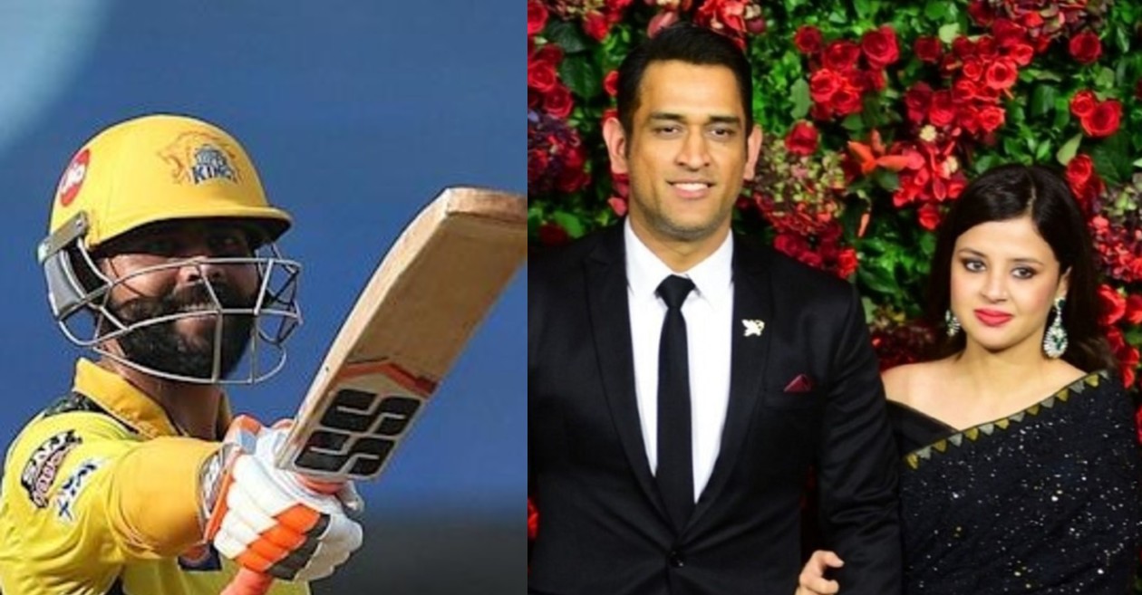 Ravindra Jadeja, MS Dhoni and Sakshi Dhoni