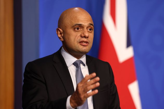 Health Secretary Sajid Javid speaks during a news conference last year. 