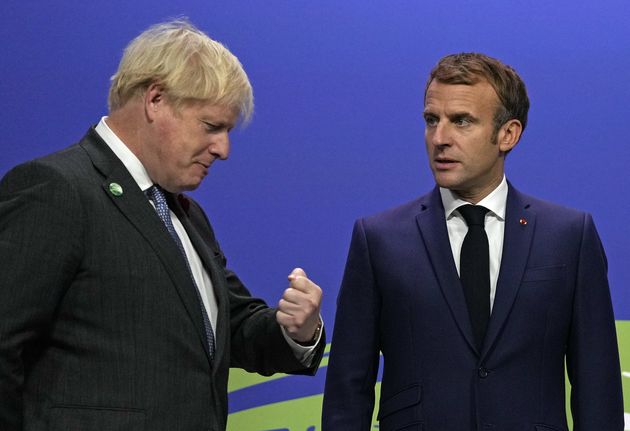 <strong>Boris Johnson and Emmanuel Macron at the Cop26 summit in Glasgow.</strong>