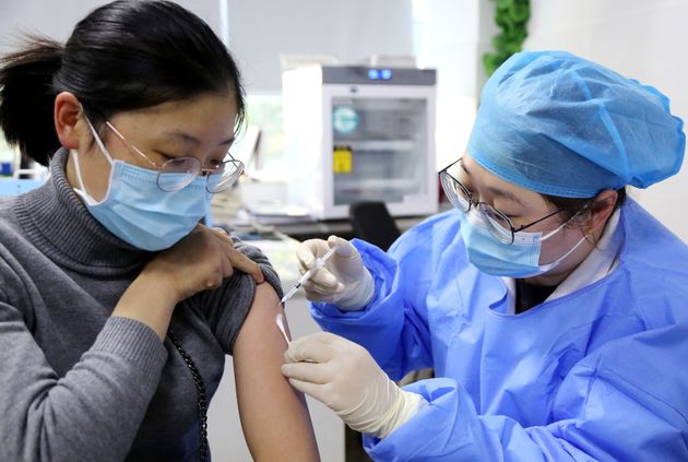 People getting vaccinated against Covid