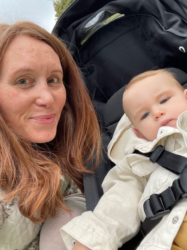 Stacy Thomson with her son. 