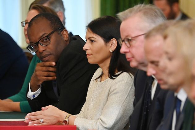 (Left to right) business secretary Kwasi Kwarteng, home secretary Priti Patel, housing secretary Michael Gove, justice secretary and deputy prime minister Dominic Raab, and foreign secretary Liz Truss