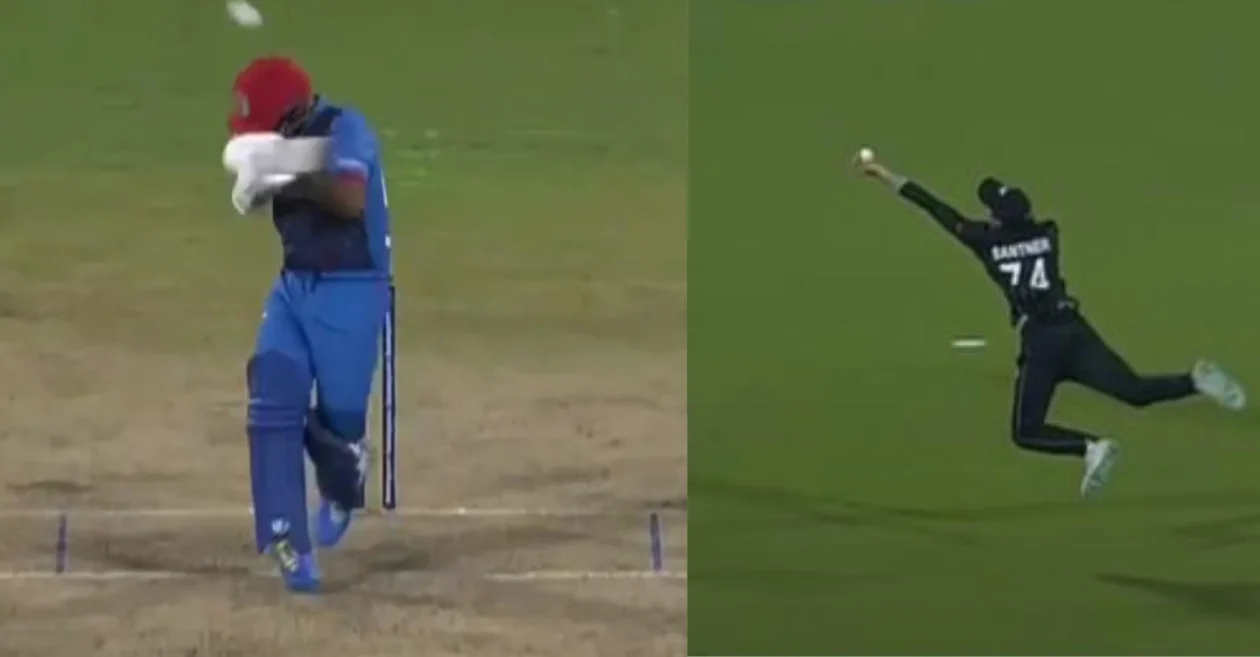 Mitchell Santner catch vs AFG, World Cup 2023