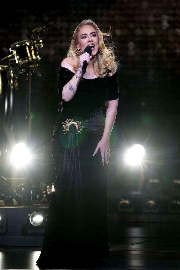 Adele performs onstage during the 