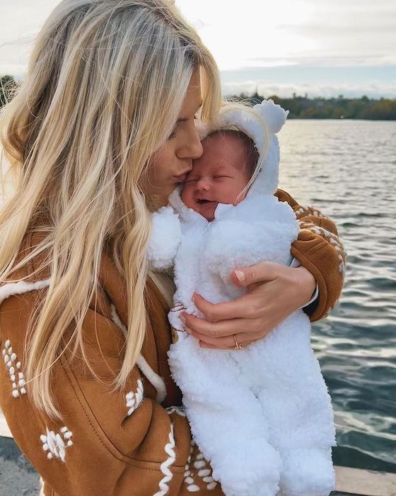 Mollie King with her daughter