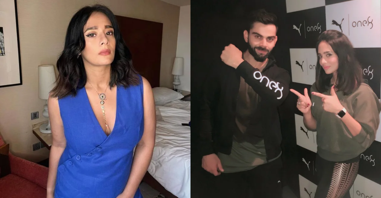 Mayanti Langer and Virat Kohli