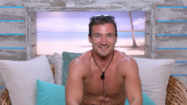 Brett in the Love Island beach hut