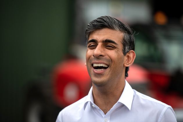 Rishi Sunak speaking at a campaign event at Manor Farm, in Ropley near Winchester.