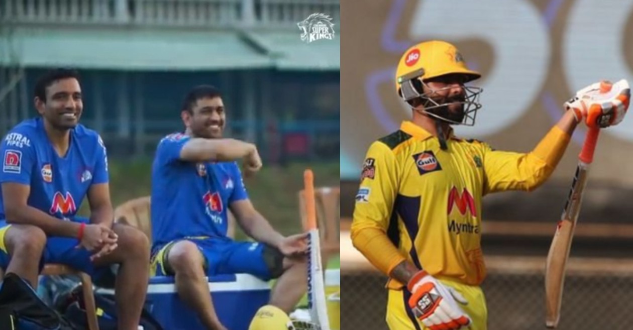 Robin Uthappa, MS Dhoni and Ravindra Jadeja