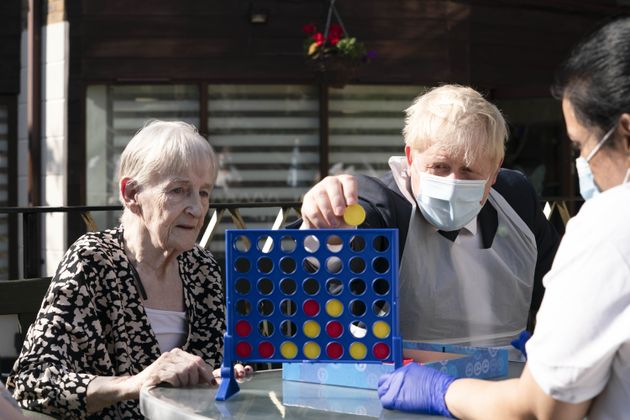 <strong>Boris Johnson during a visit to Westport Care Home in Stepney Green, east London, ahead of unveiling his long-awaited plan to fix the social care system.</strong>