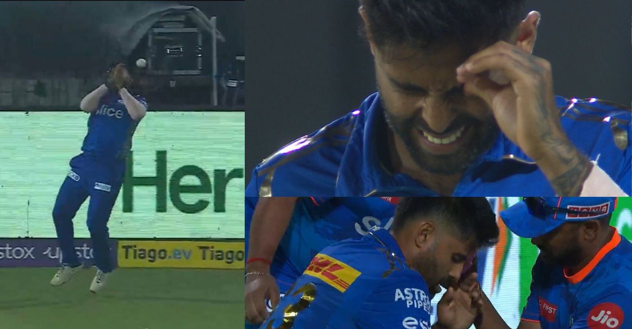 Suryakumar Yadav gets injured while taking a catch