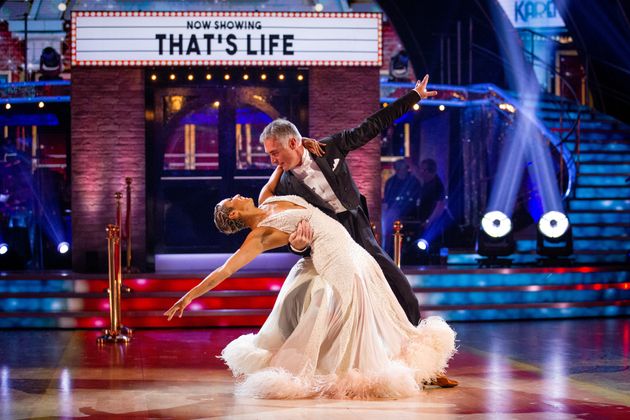 Karen Hauer dancing with Greg Wise earlier in the series