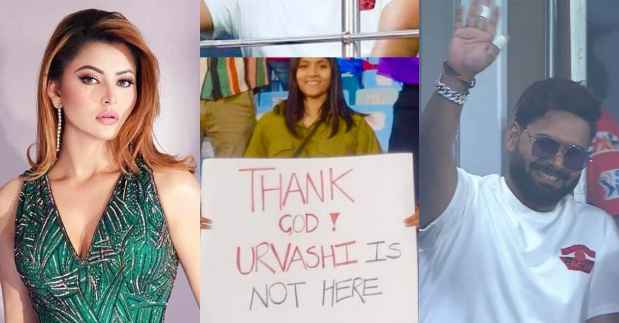 Urvashi Rautela, placard girl and Rishabh Pant