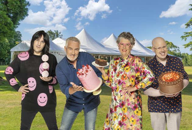 Bake Off stars Noel Fielding, Paul Hollywood, Prue Leith and Matt Lucas