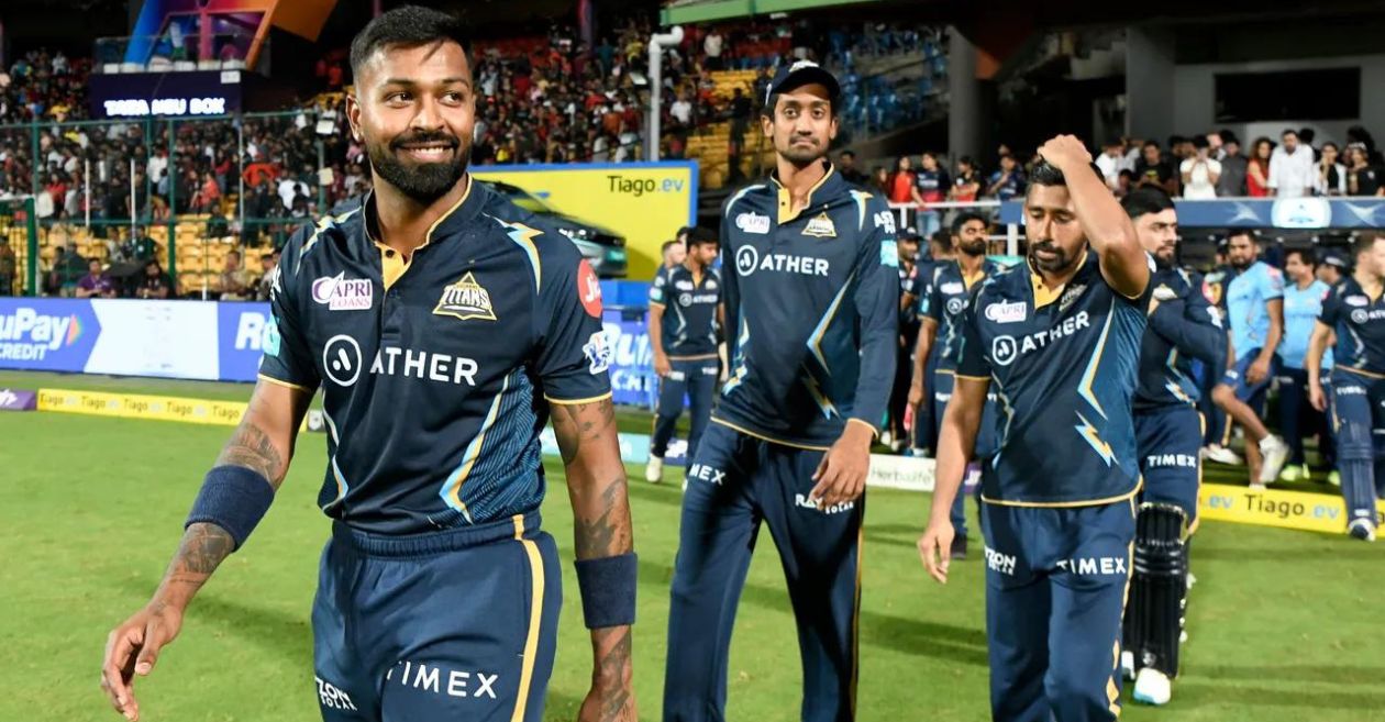 Hardik Pandya with Gujarat Titans teammates