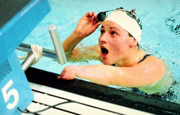 <strong>The athlete began her Paralympic career - aged 14 - in the swimming pool. Here pictured in 1993.</strong>