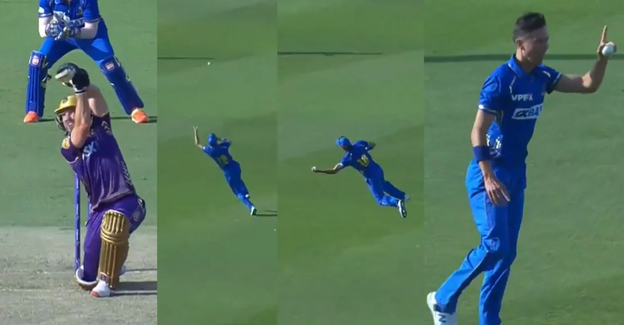 Trent Boult takes a screamer in ILT20 2024