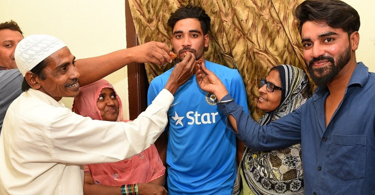 Mohammed Siraj with his family