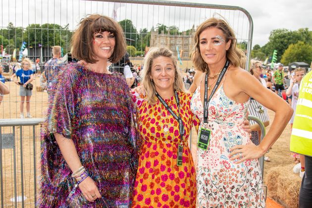 Dawn O’Porter, Jody Flack and Natalie Pinkham at Flackstock 