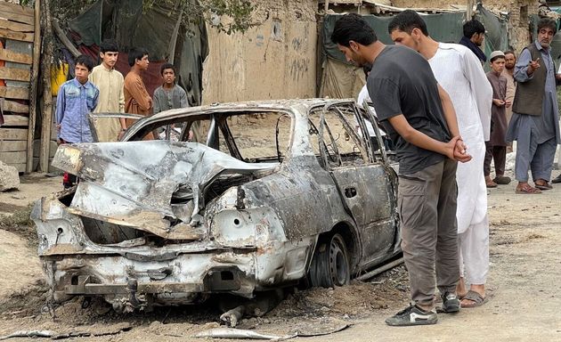 <strong>A view from the scene after at least five rockets were fired at the Afghan capital Kabul's Hamid Karzai International Airport.</strong>