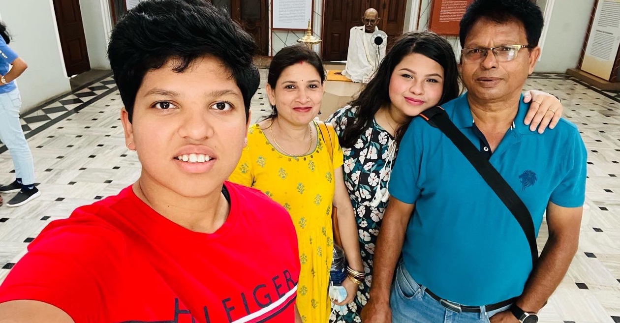 Richa Ghosh with her family