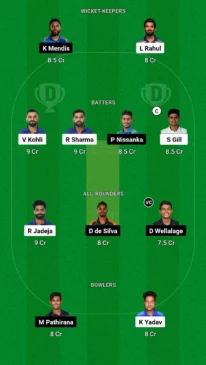 IND vs SL Dream11 Team