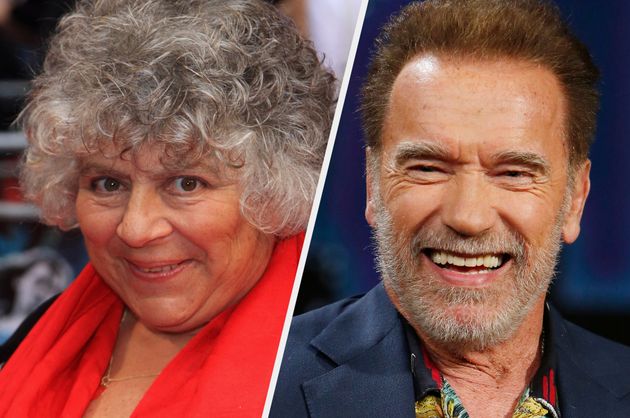 Miriam Margolyes and Arnold Schwarzenegger