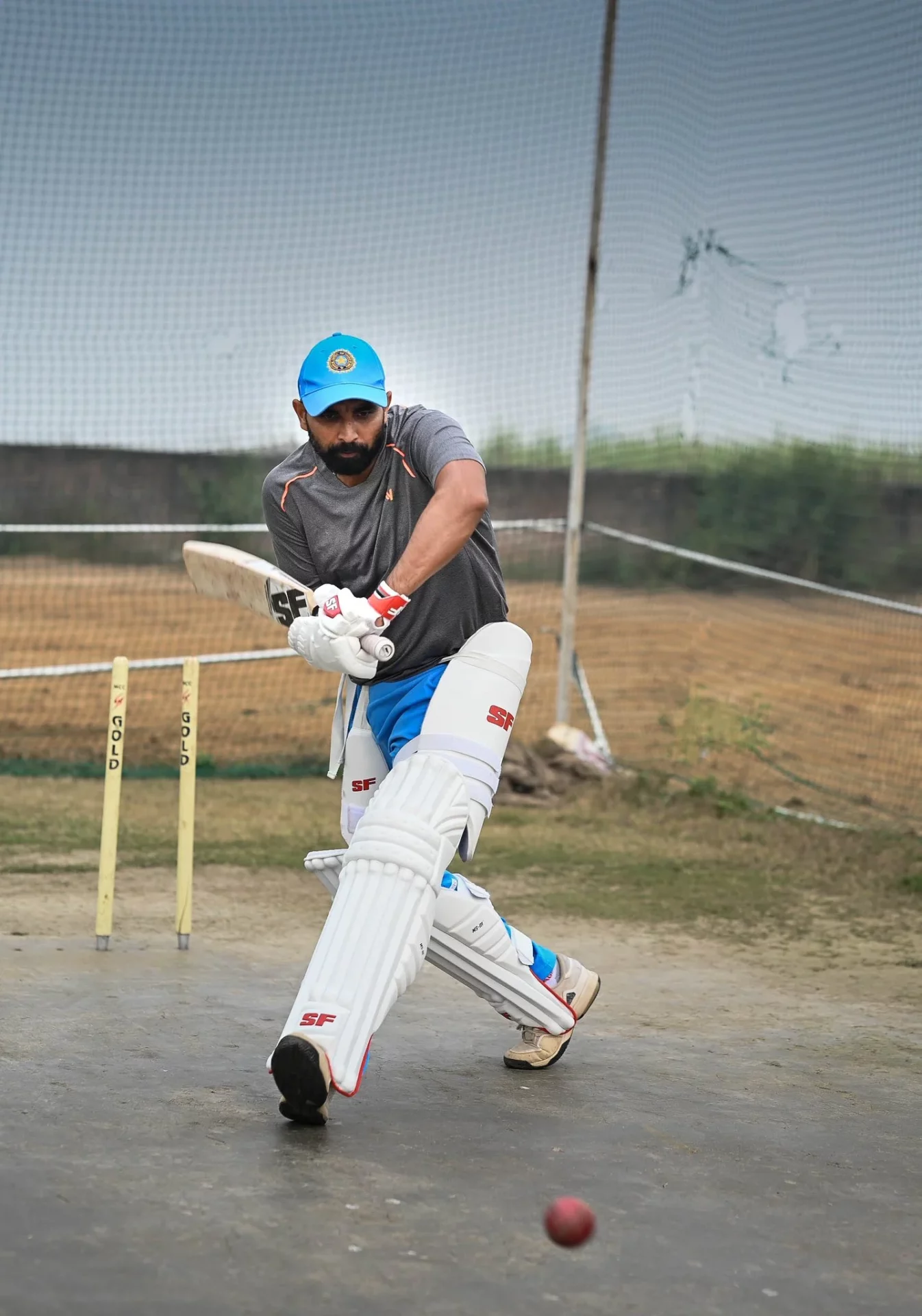 Mohammed Shami practicing at his farmhouse