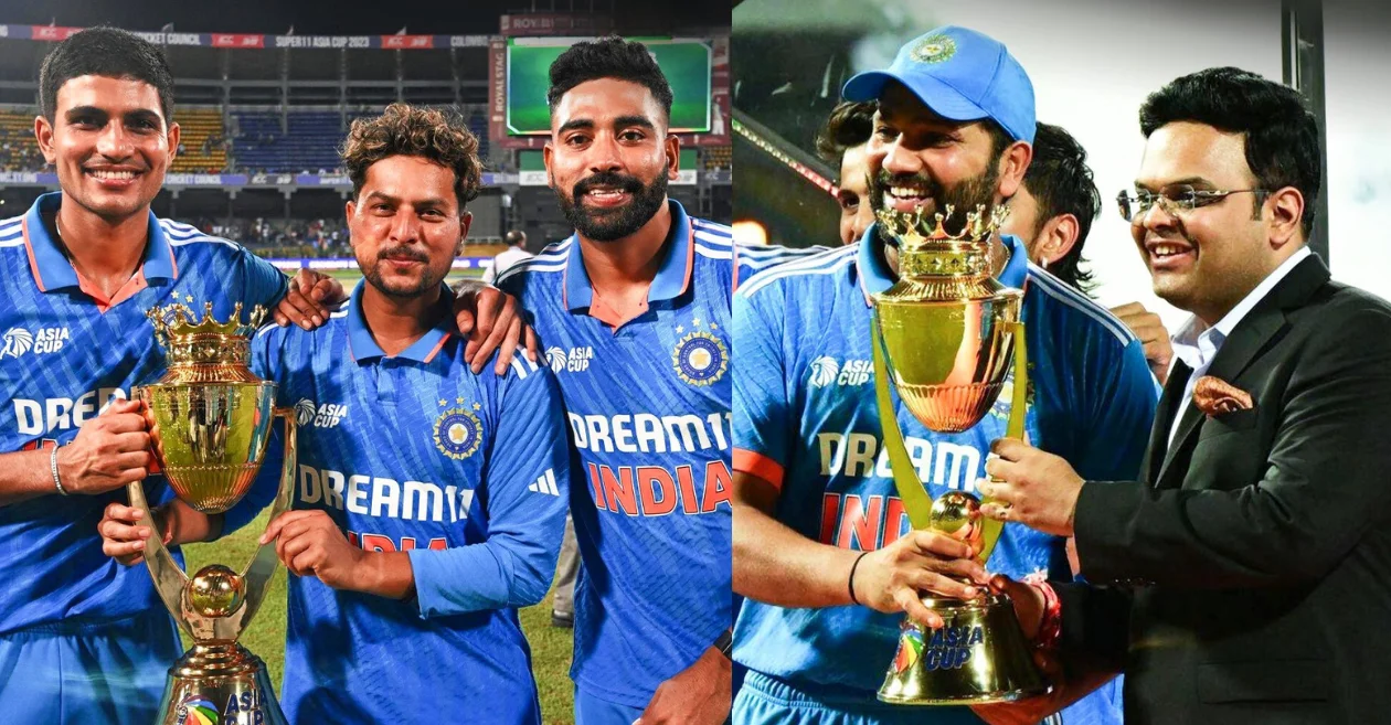 Team India players celebrate Asia Cup 2023 title triumph