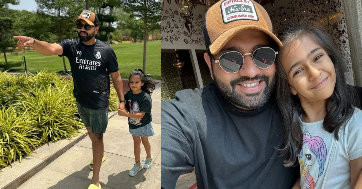 Rohit Sharma with his daughter Samaira