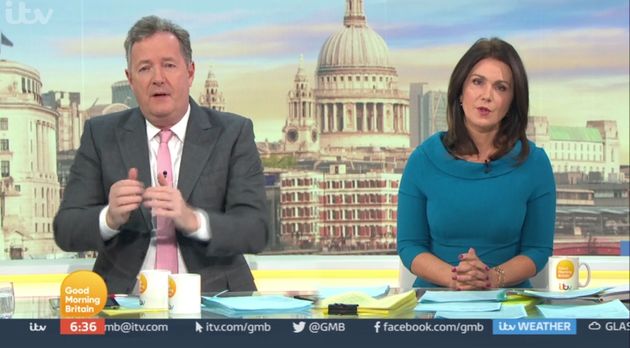 Piers and Susanna Reid during his final GMB broadcast