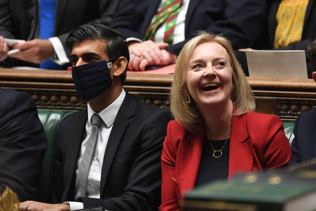 Sunak and Truss on the government's front bench.