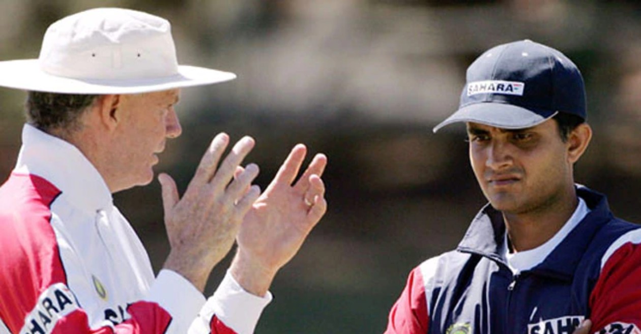 Greg Chappell with Sourav Ganguly