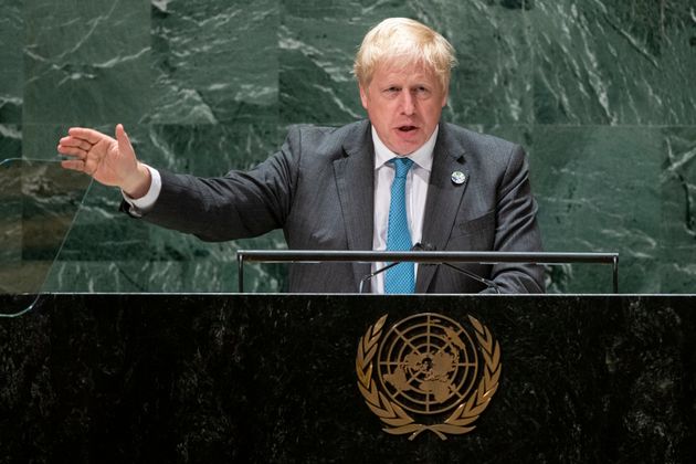 <strong>Boris Johnson addresses the 76th Session of the United Nations General Assembly.</strong>