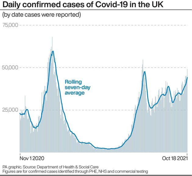 Daily Covid cases in the UK