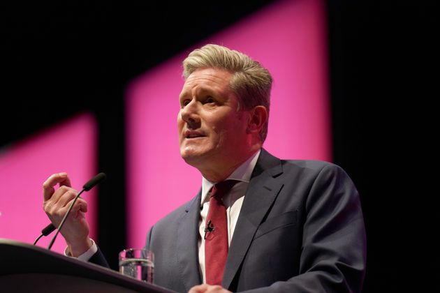 Keir Starmer delivers his keynote speech on the third day of the Labour Party conference in Liverpool.