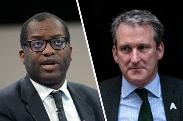 Damian Hinds (R) defended Kwasi Kwarteng on Monday