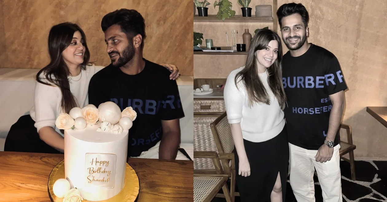 Shardul Thakur with his wife Mittali Parulkar