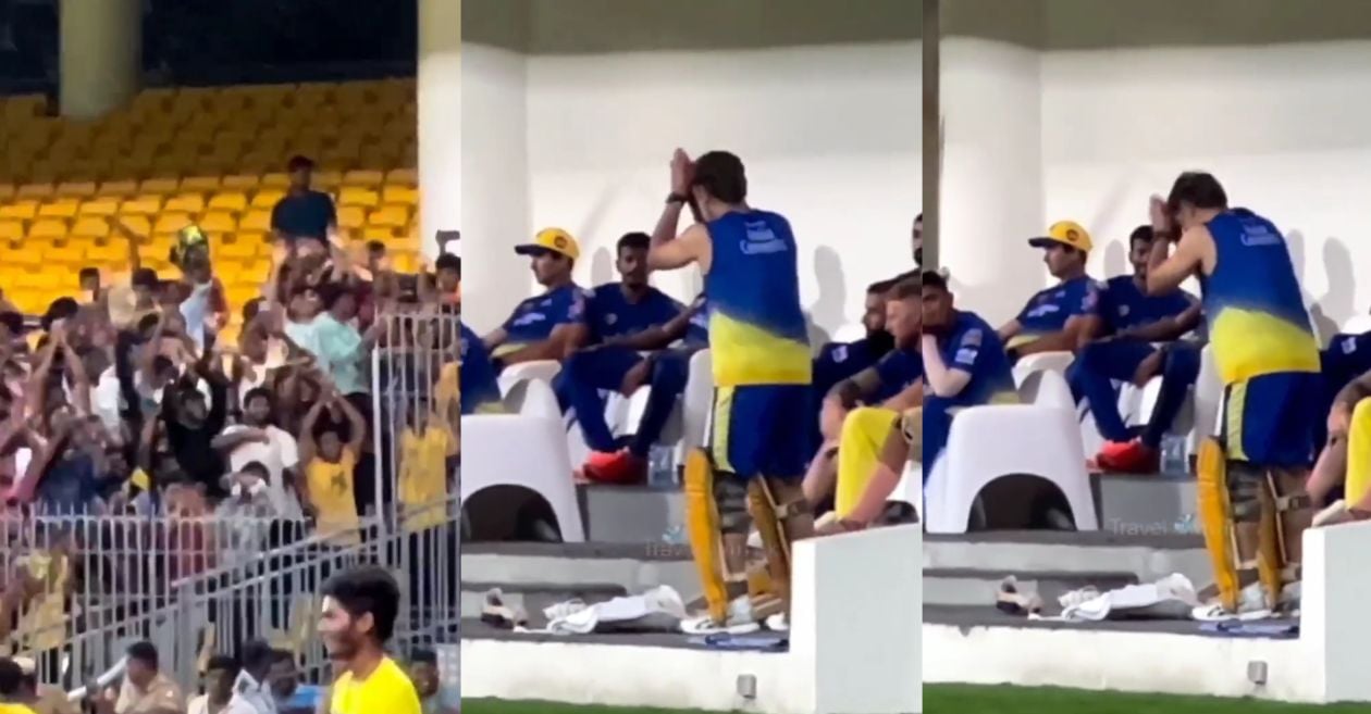 MS Dhoni during CSK's practice session